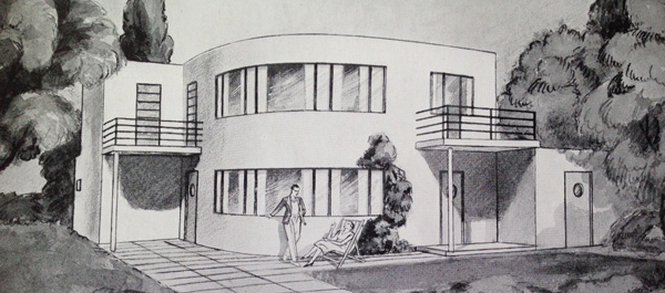 Design by Oliver Hill for Frinton Park Estate in Essex