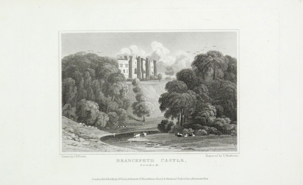 Brancepeth Castle in Durham, the Seat of Matthew Russell, Esq, MP