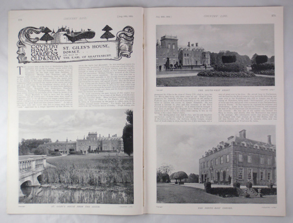 St Giles's House, Dorset, The Seat of the Earl of Shaftesbury