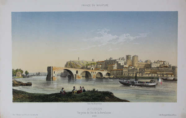 Avignon, Vue prise de l'lile de la Bartalasse