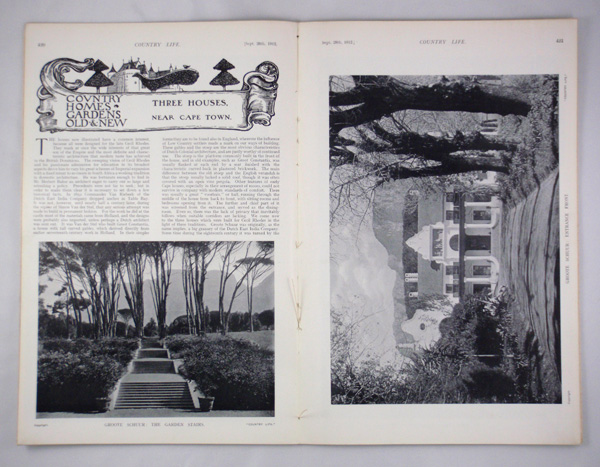 Three Houses Near Capetown, (Groote Schuur, The Woolsack and Welgelegen)