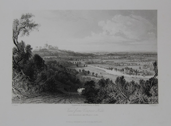 View from Coopers Hill, with Runnemede and Windsor Castle