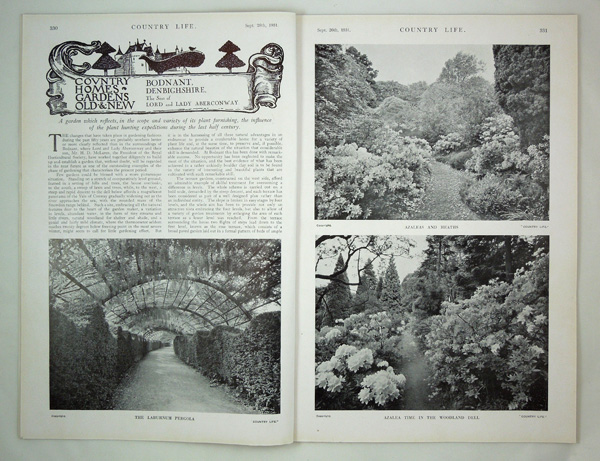 Bodnant in Denbighshire and Cleeve Lodge, Hyde Park Gardens