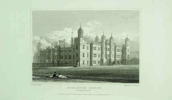Burleigh House, The Seat of Brownlow Cecil, Marquess of Exeter.