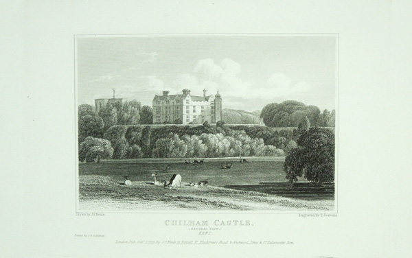 Chilham Castle (General View), The Seat of James Beckford Wildman, Esq, M.P.