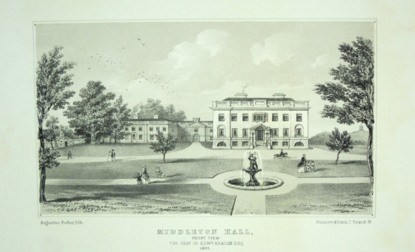 Middleton Hall ( Front view), The Seat of Edward Abadam, Esq.