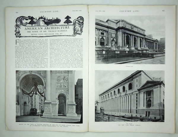 American Architecture, The Work of Mr Thomas Hastings, Royal Gold Medallist for 1922.