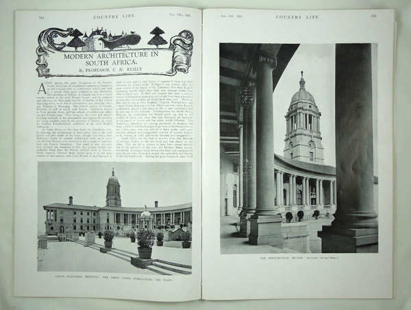 Modern Architecture in South Africa, by Professor, C. H. Reilly.
