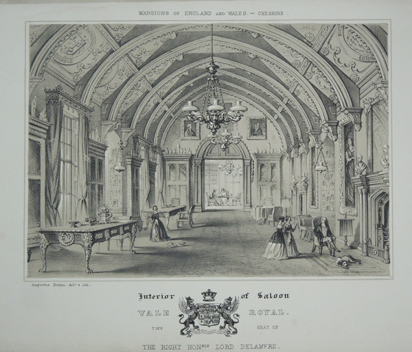 Interior of the Saloon at Vale Royal, The Seat of The Right Hon. Lord Delamere