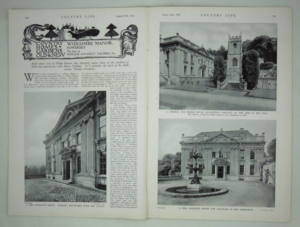 Widcombe Manor, The Seat of Horace Annesley Vachell, Esq