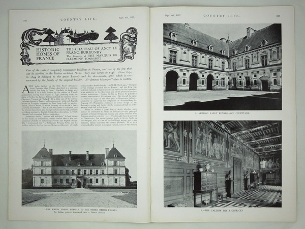 Chateau of Ancy Le Franc The Property of The Marquis De Clermont Tonnerre.