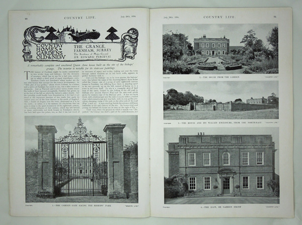 The Grange at Farnham, the Residence of Major General Sir Edward Perceval