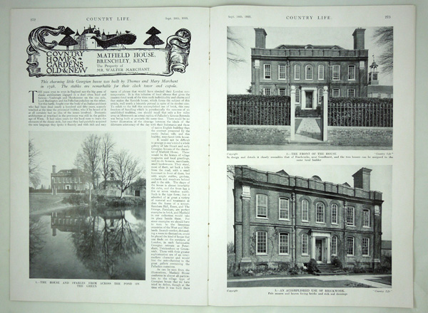 Matfield House, Brenchley, the Property of Mr Walter Marchant