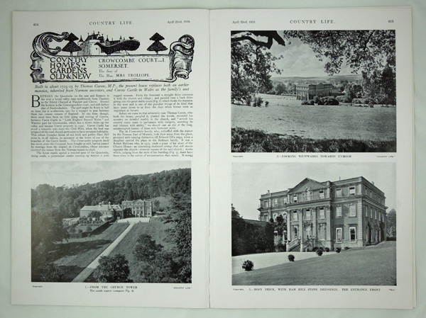 Crowcombe Court, the Seat of the Hon. Mrs Trollope (Part 1)