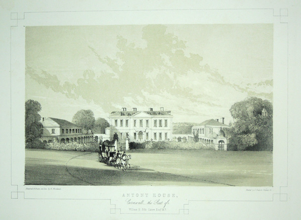 Antony House (View 2), the Seat of William H Pole Carew, Esq, M.P