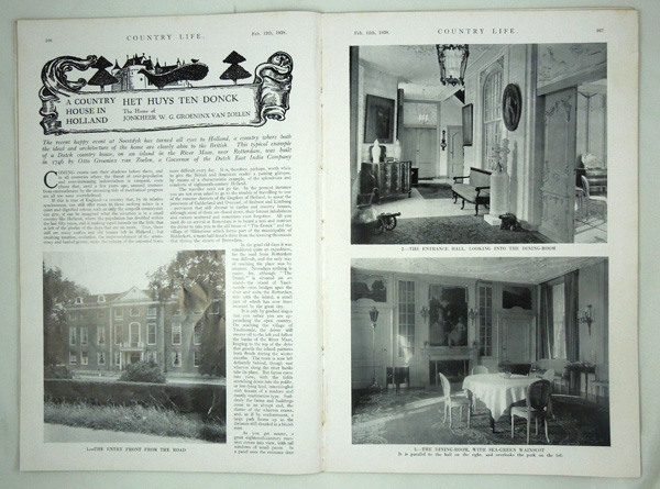 Het Huys Ten Donck, The Home of Jonkheer W. G. Groeninx Van Zoelen