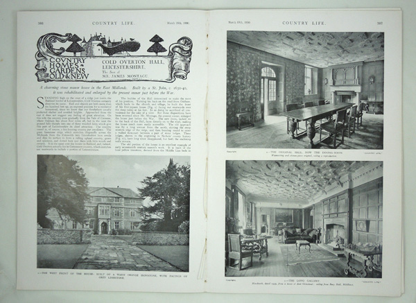 Cold Overton Hall, The Seat of Mr. James Montagu.