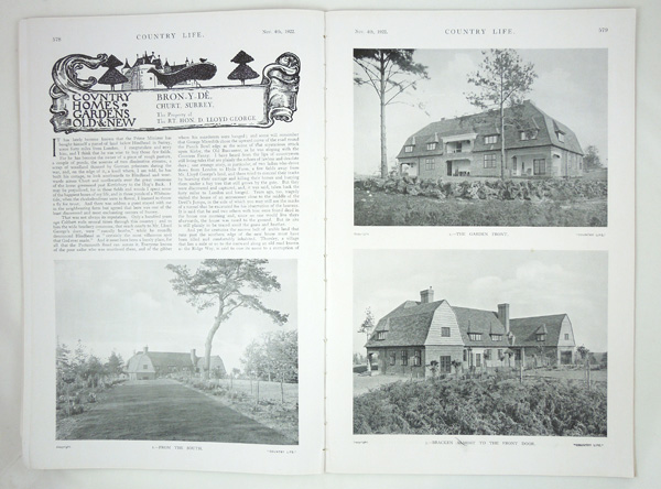 Bron-y-de, The Property of The Right Hon. D. Lloyd George. Designed by Phillip Tilden