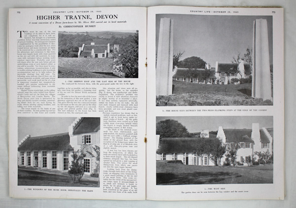 Higher Trayne, A recent Conversion of a Devon farm-house by Mr. Oliver Hill.