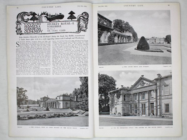Studley Royal (Part 1), The Seat of Mr. Clare Vyner