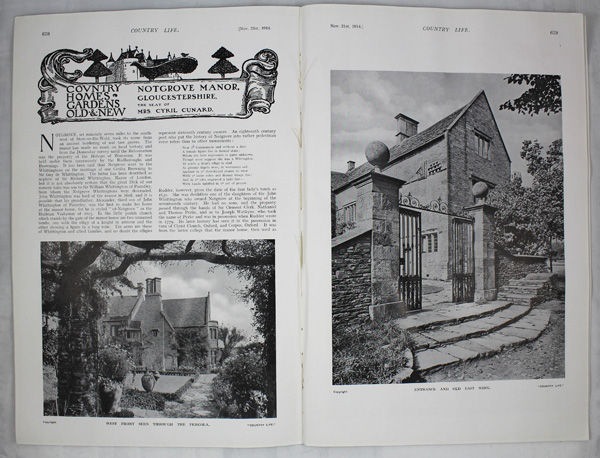 Notgrove Manor, The Seat of Mrs. Cyril Cunard