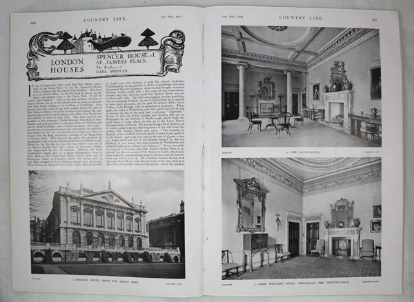 Spencer House (Part-1), The residence of Earl Spencer