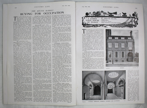 21, Cheyne Place, Chelsea, Designed by Messrs. Darcy Braddell & Humphry Deane.