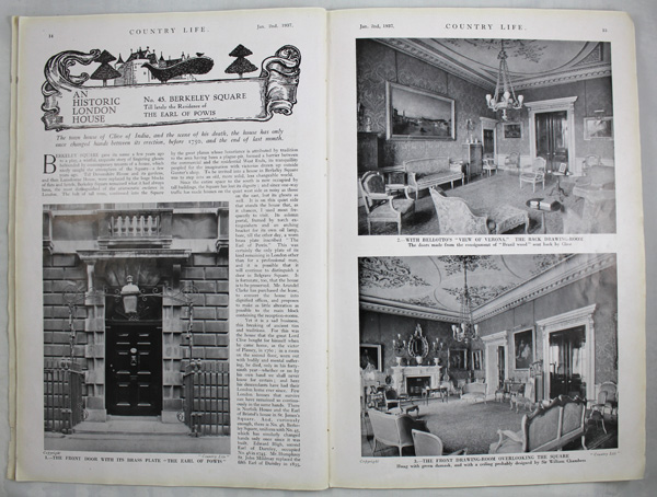 45 Berkeley Square, London, The Residence of the Earl of Powis