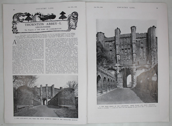 Thornton Abbey (Part 1), the Property of the Earl of Yarborough