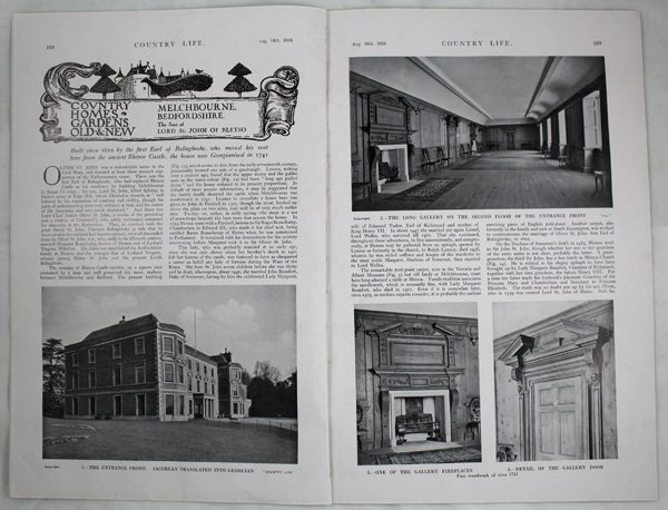 Melchbourne Park, Melchboune, The Seat of Lord St. John of Bletso