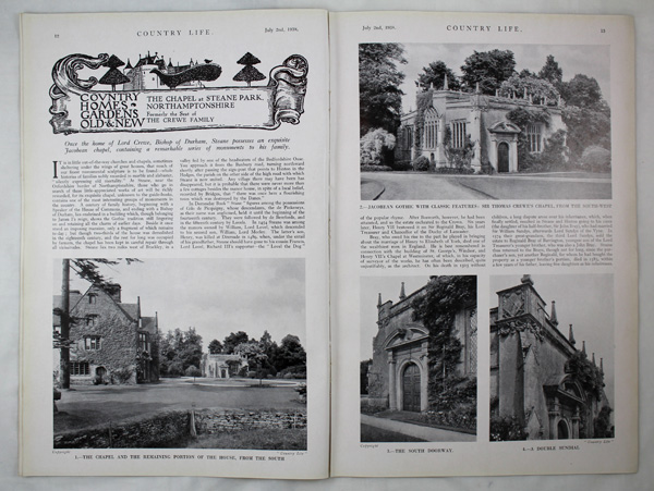 Steane Park (The Chapel), Formerly the Seat of The Crewe Family