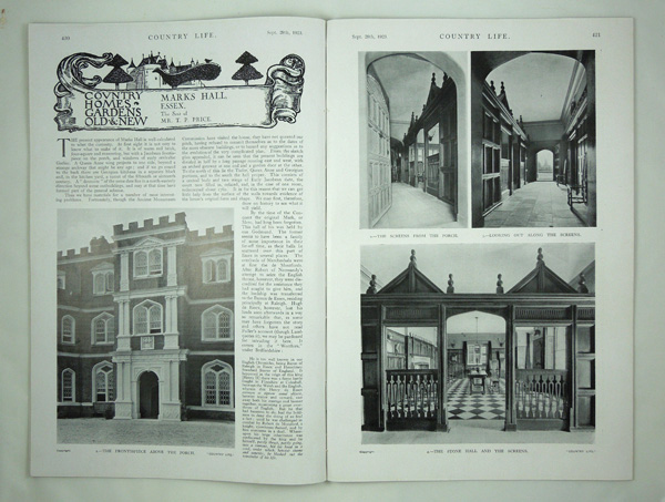 Marks Hall, The Seat of Mr T.P. Price.