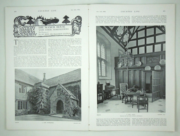 The Manor House, West Coker, The Property of The Right Hon. Sir Matthew Nathan