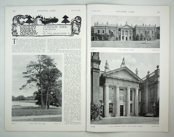 Avington Park, The Seat of Sir John Shelley-Rolls, Bt