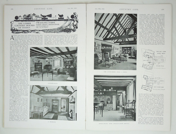 Twatling Farm, Barnt Green, and its conversion by Mr. C. E. Bateman.