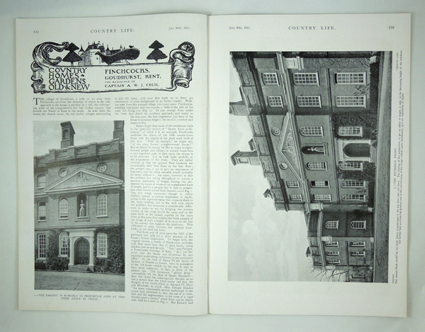 Finchcocks, The Residence of Captain A. W. J. Cecil